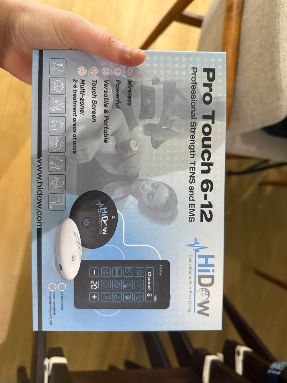 HiDow Pro Touch 6-12 TENS & EMS Unit - Light Blue